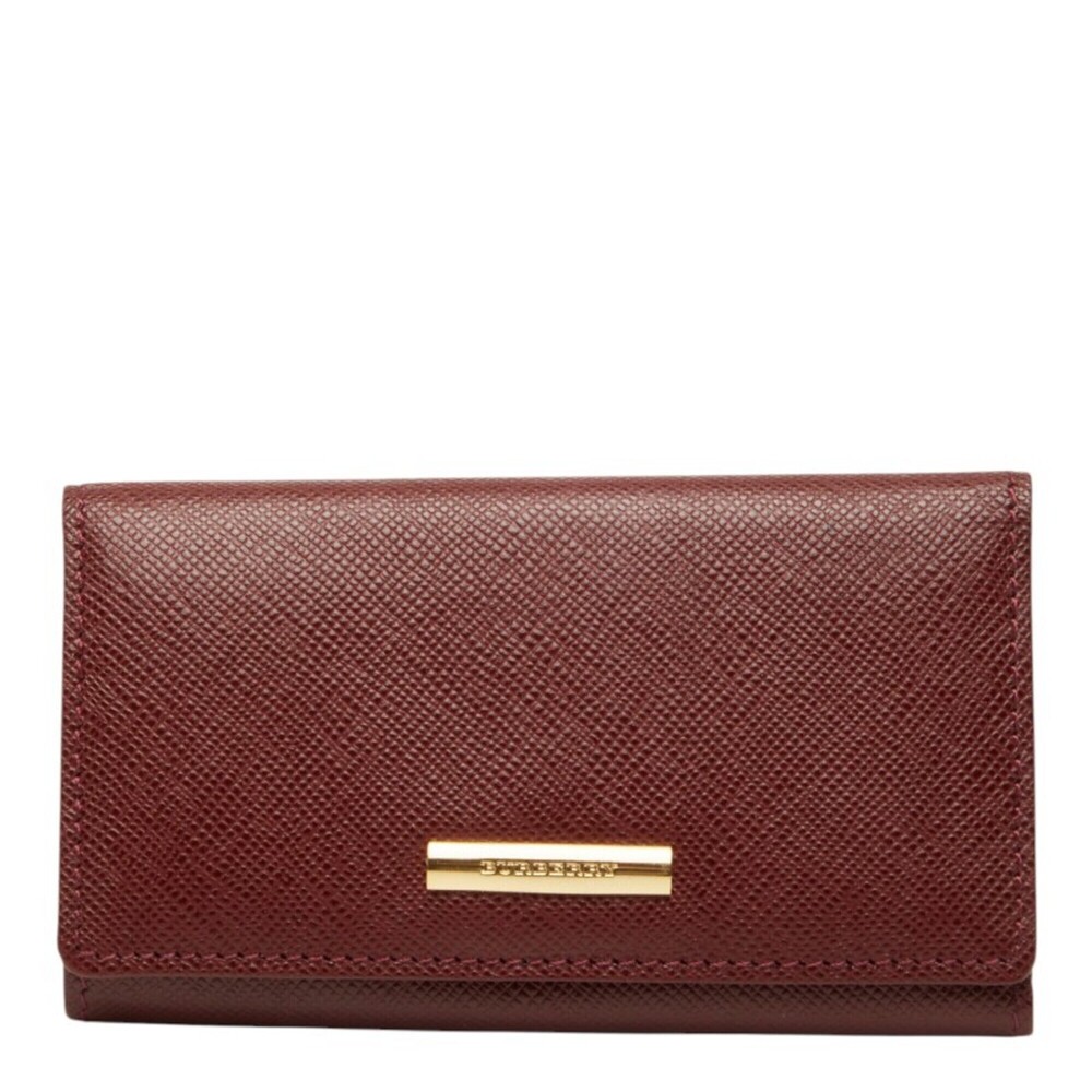 Burberry Nova Check 4-Key Case, Wine Red/Bordeaux Leather, Women's BURBERRY